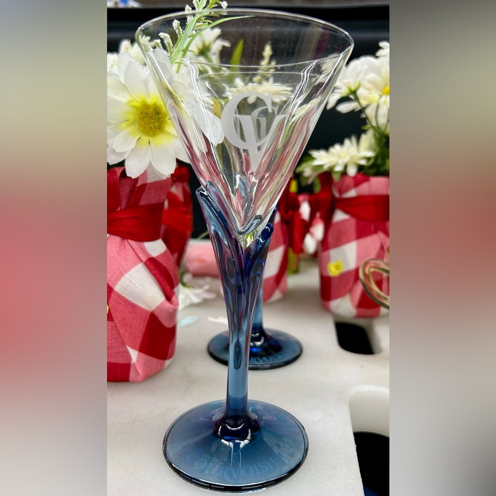 Set of 2 Luigi Bormioli Florian Blue Blue Petal Stem Glasses